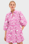 Pink Floral Lola Mini Shirt Dress
