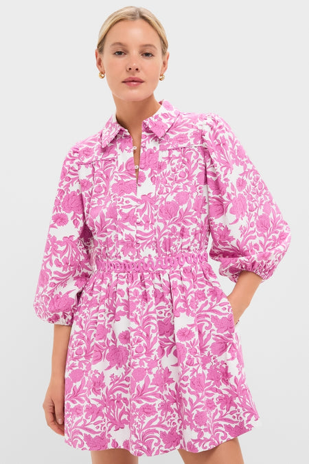 Pink Floral Lola Mini Shirt Dress