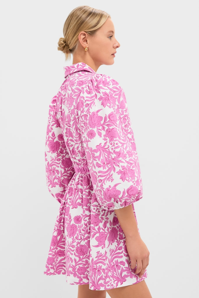 Hyacinth House Pink Floral Lola Mini Shirt Dress Pink Floral / XL Hyacinth House Pink Floral Lola Mini Shirt Dress Pink Floral / XL