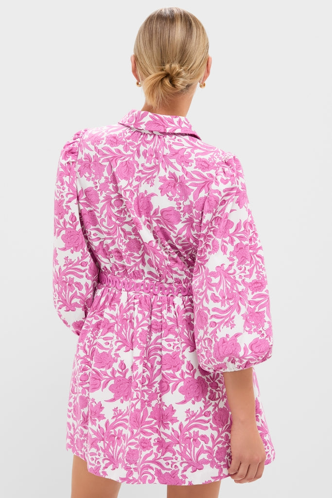 Pink Floral Lola Mini Shirt Dress Hyacinth House Pink Floral / XL