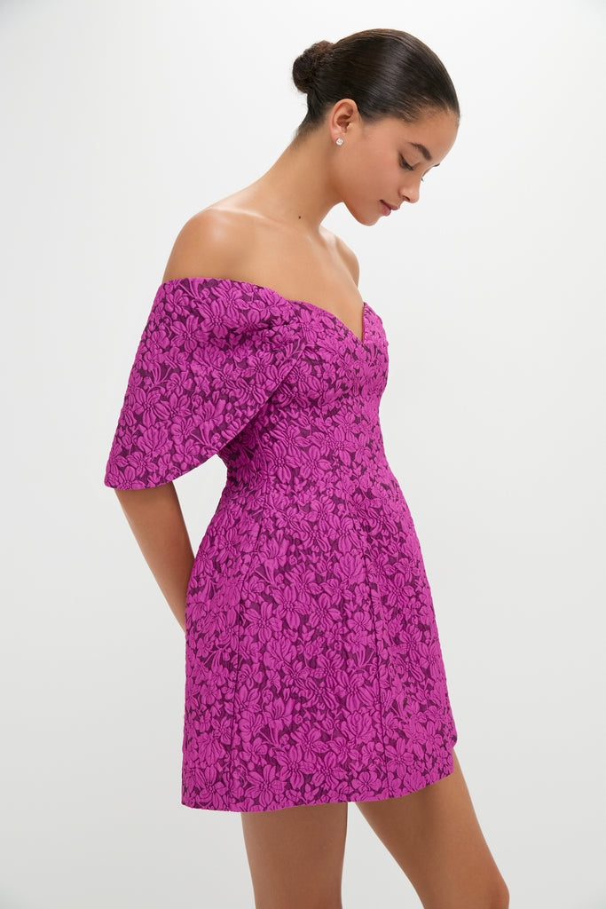 Wildberry Jacquard Kara Mini Dress | Hyacinth House