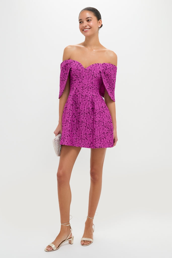 Wildberry Jacquard Kara Mini Dress | Hyacinth House