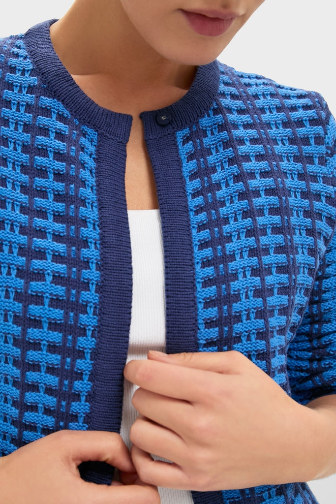 Cerulean & Navy Knit Cassie Cardigan | Hyacinth House