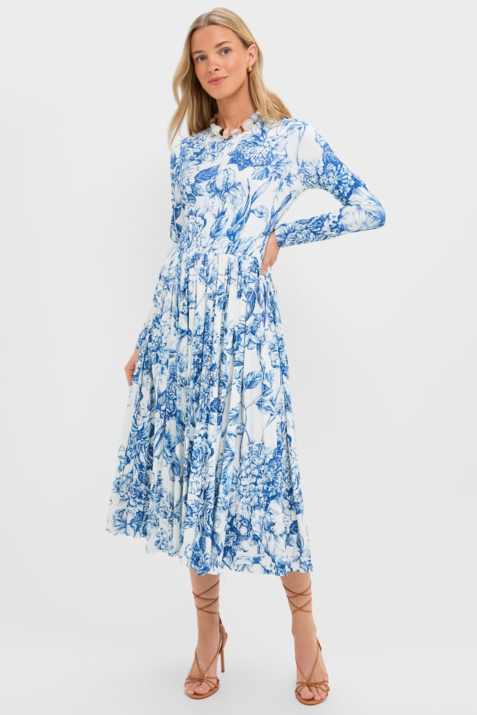 blue flowery midi dress Floral Seaport Hand Wash Cold Blue Floral Jersey Pemberton Midi