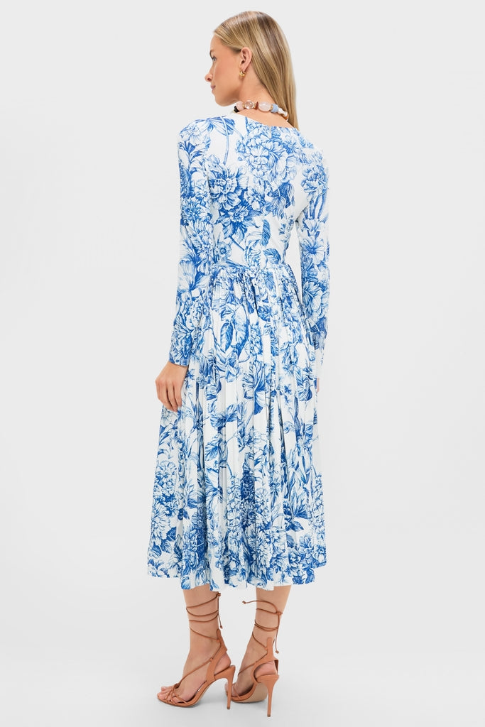 Blue Floral Jersey Pemberton Midi Dress | Hyacinth House Blue Floral Jersey Pemberton Midi Dress | Hyacinth House