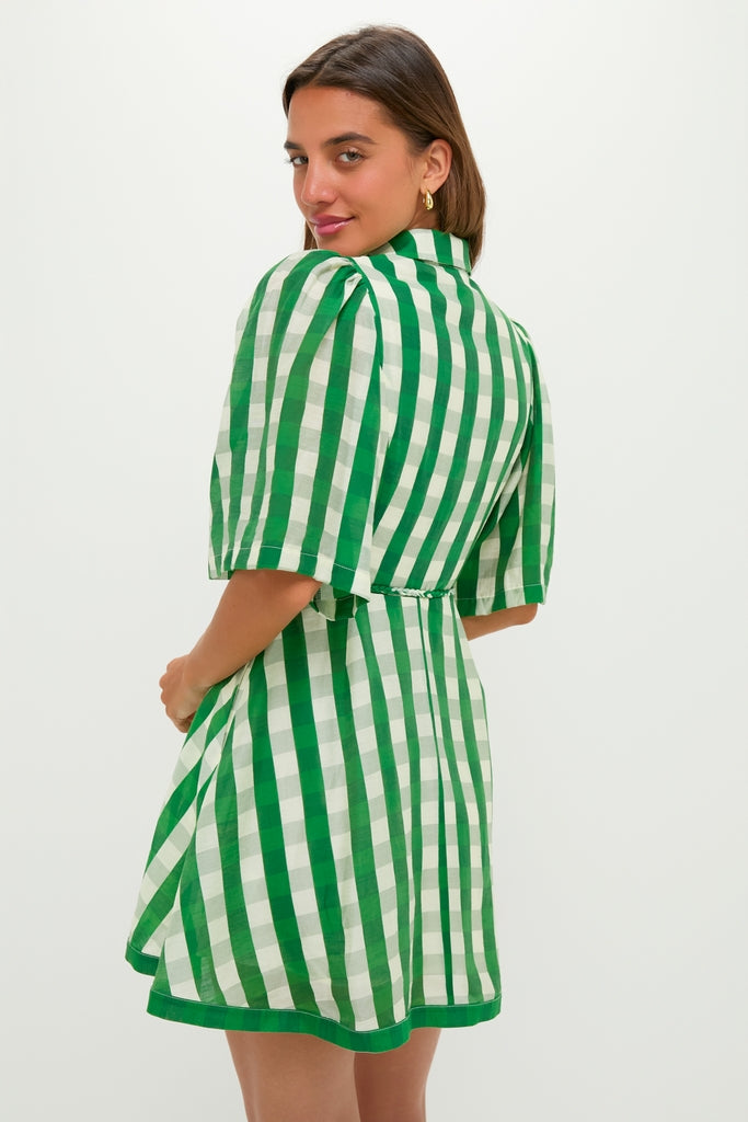 Hyacinth House Green Gingham Cindy Mini Dress Green Gingham / L Hyacinth House Green Gingham Cindy Mini Dress Green Gingham / L