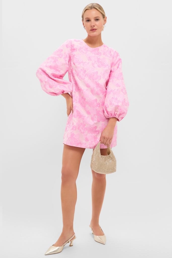 red & pink jacquard janie mini dress Hyacinth House Jacquard Janie Mini Dress