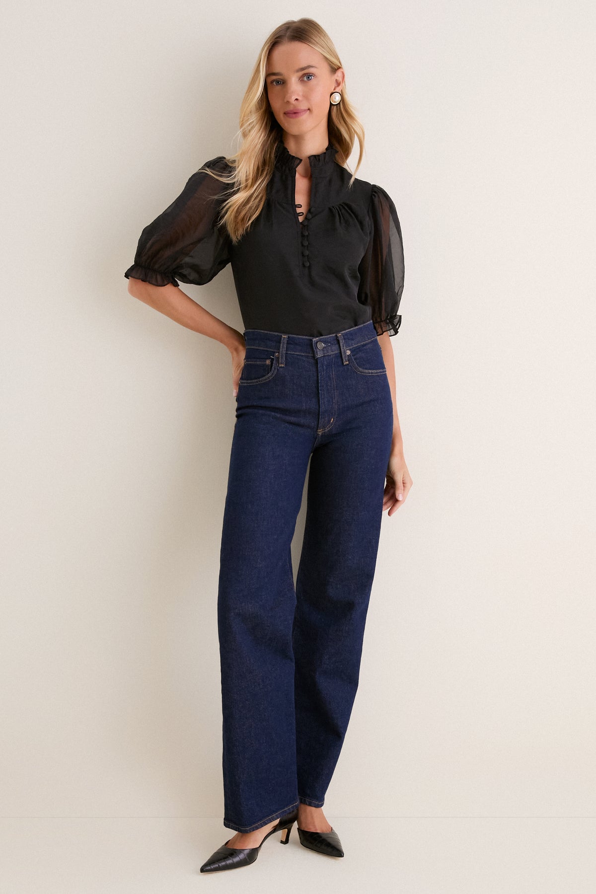 Black Chiffon Selena Blouse
