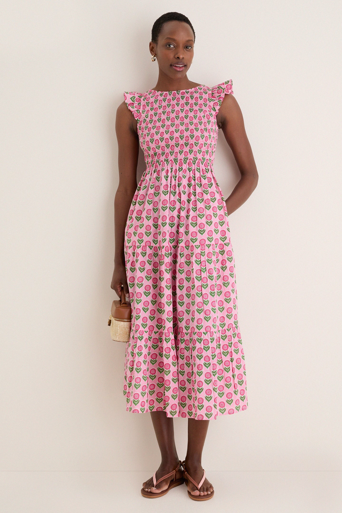 Pink and Tan Zoi Cord Sandals