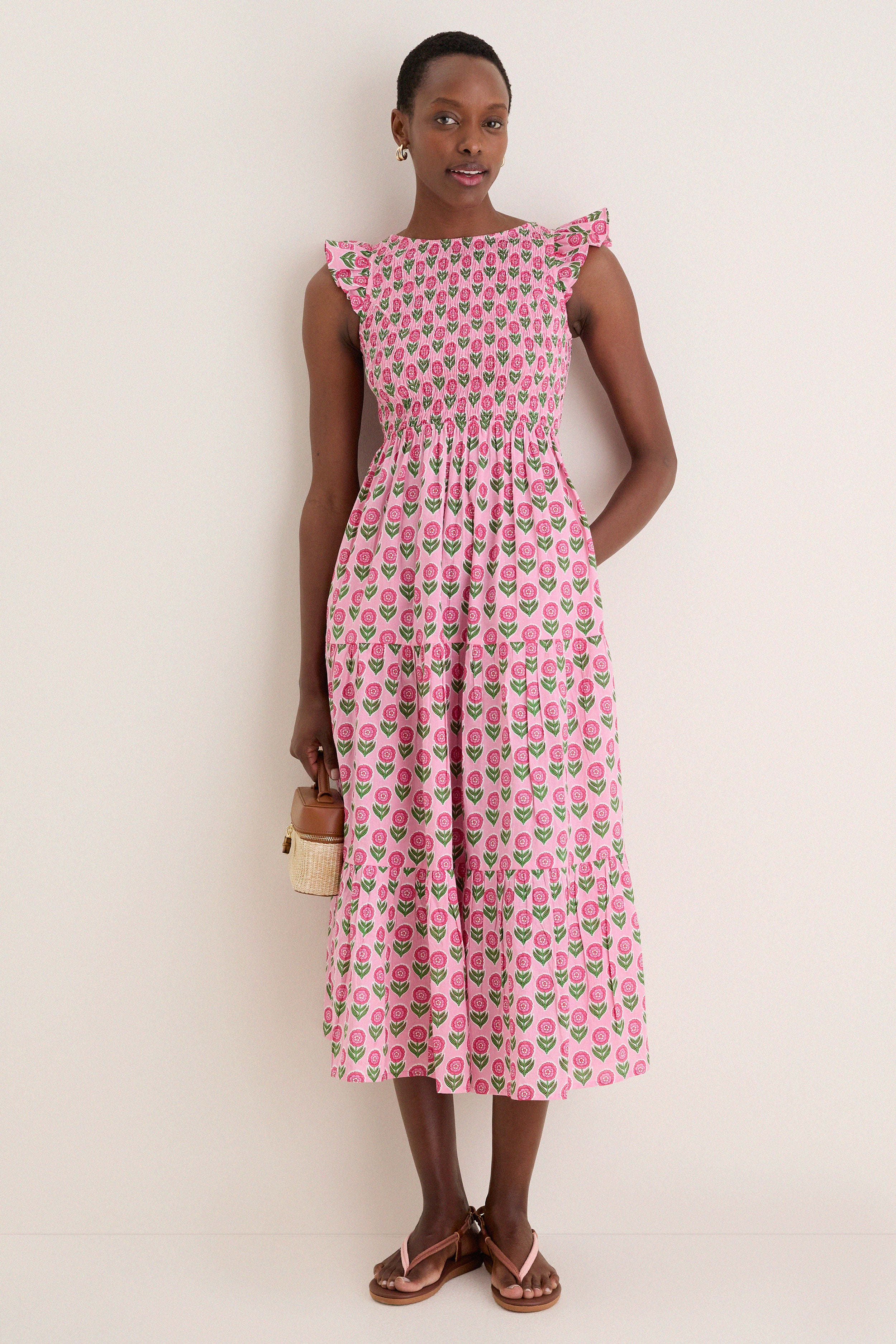 Pink and Tan Zoi Cord Sandals