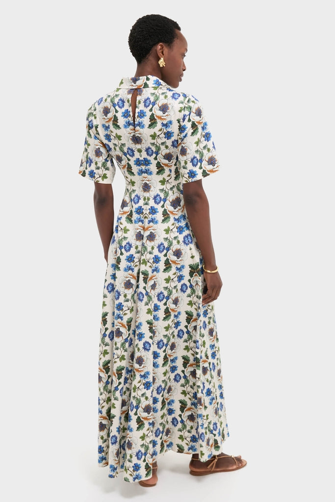 Vine Flower Off White Posie Cotton Maxi Dress