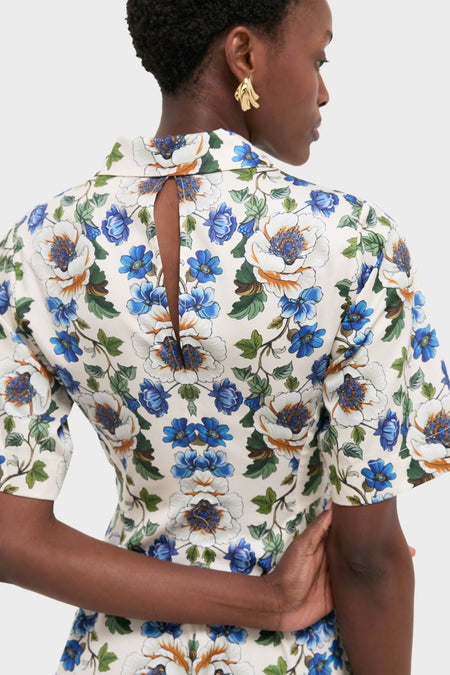 Vine Flower Off White Posie Cotton Maxi Dress