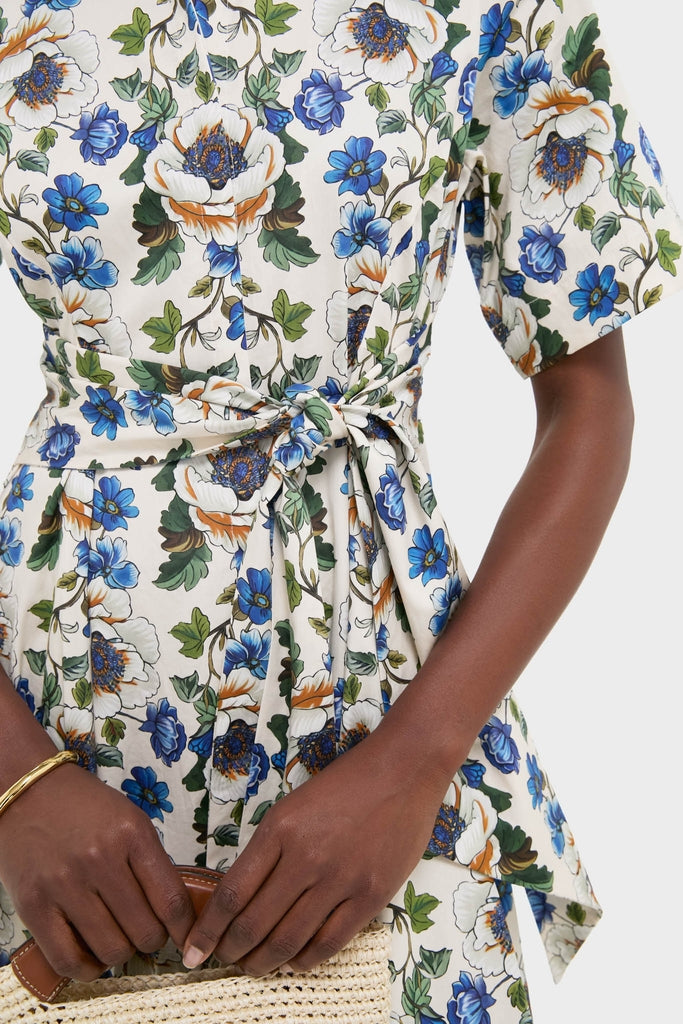 Vine Flower Off White Posie Cotton Maxi Dress