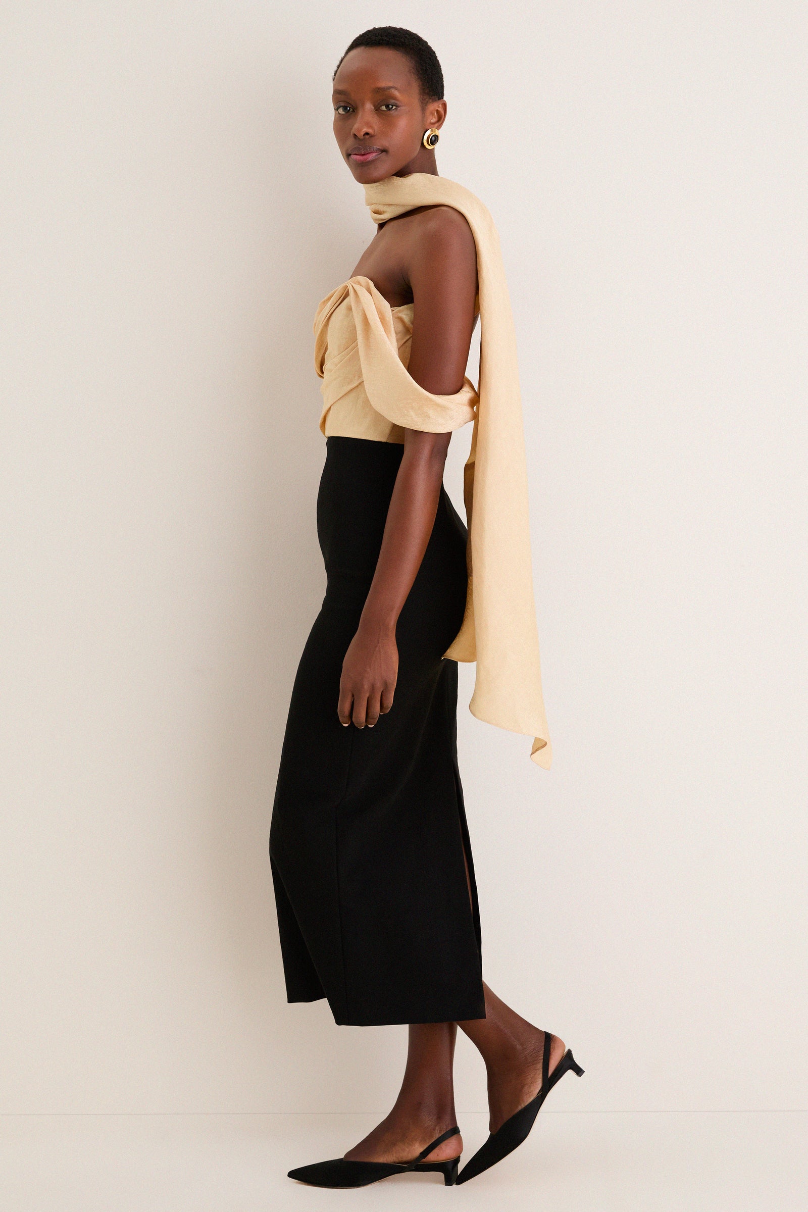 Buttercream Burbling Stream Scarf Dress