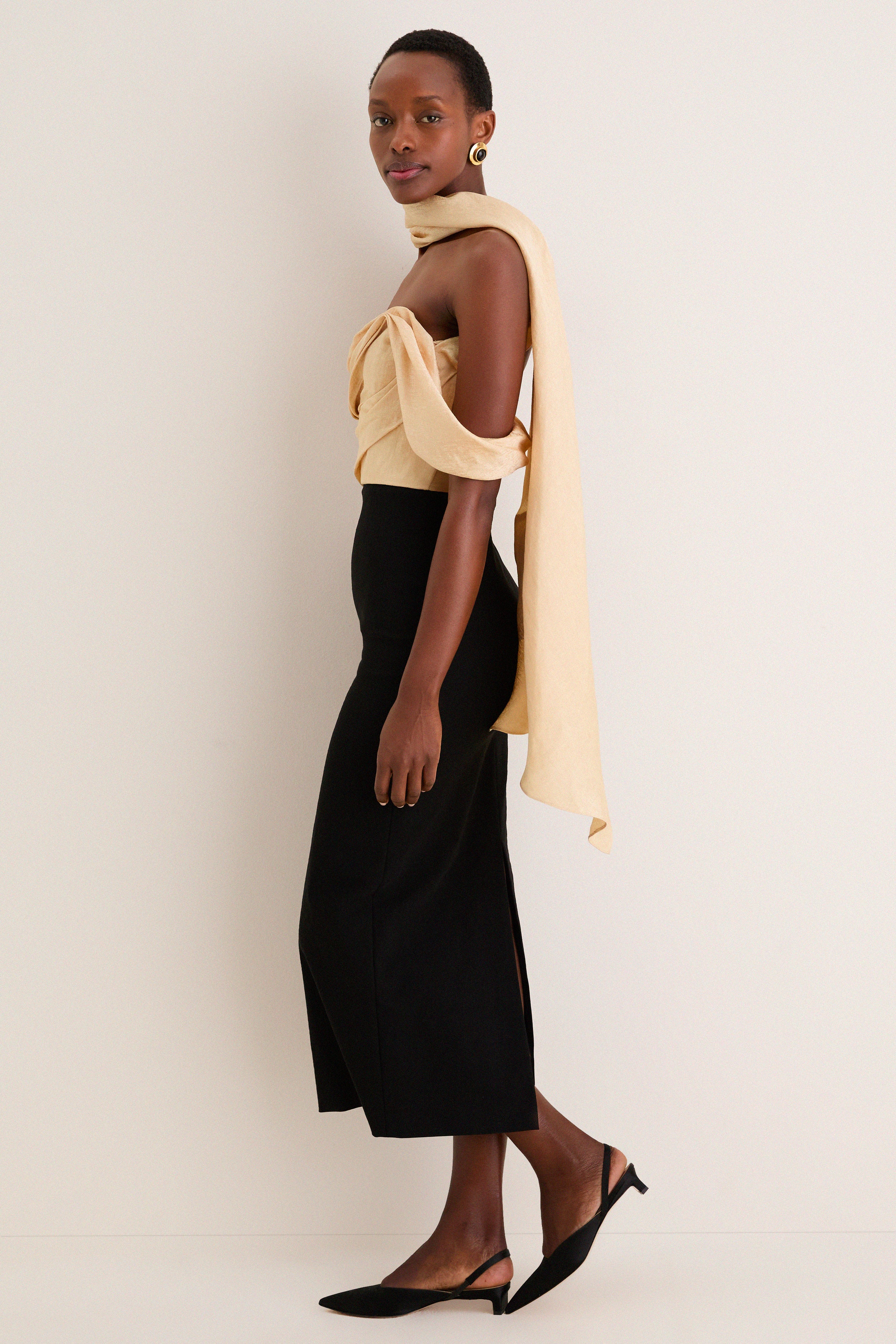 Buttercream Burbling Stream Scarf Dress