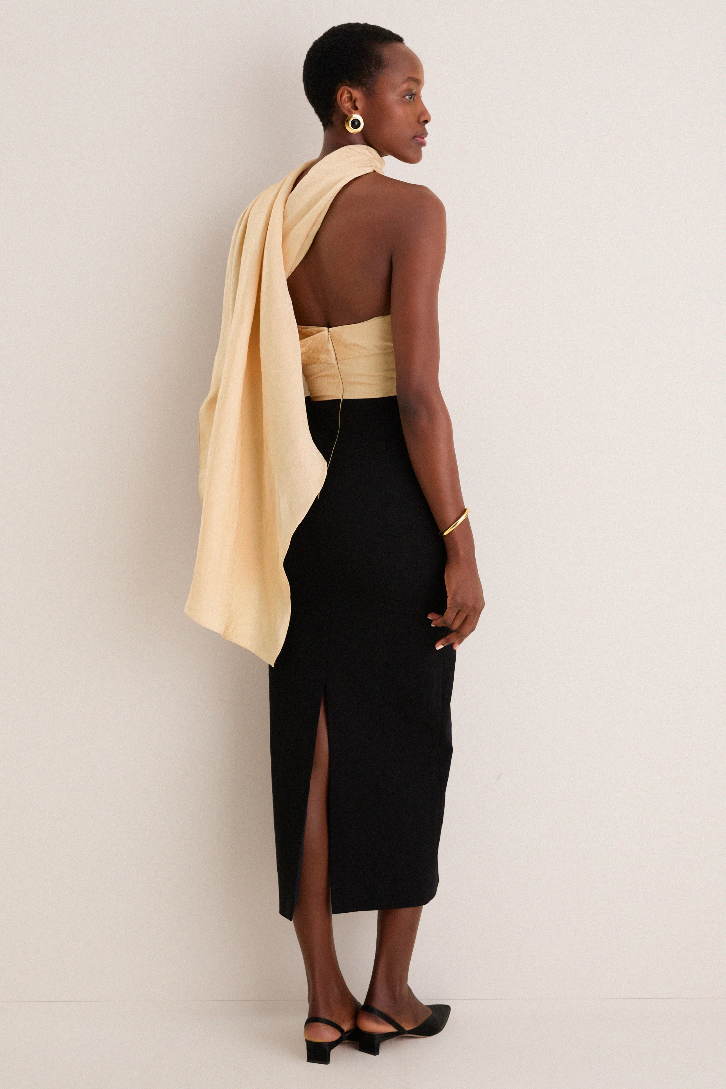 Buttercream Burbling Stream Scarf Dress