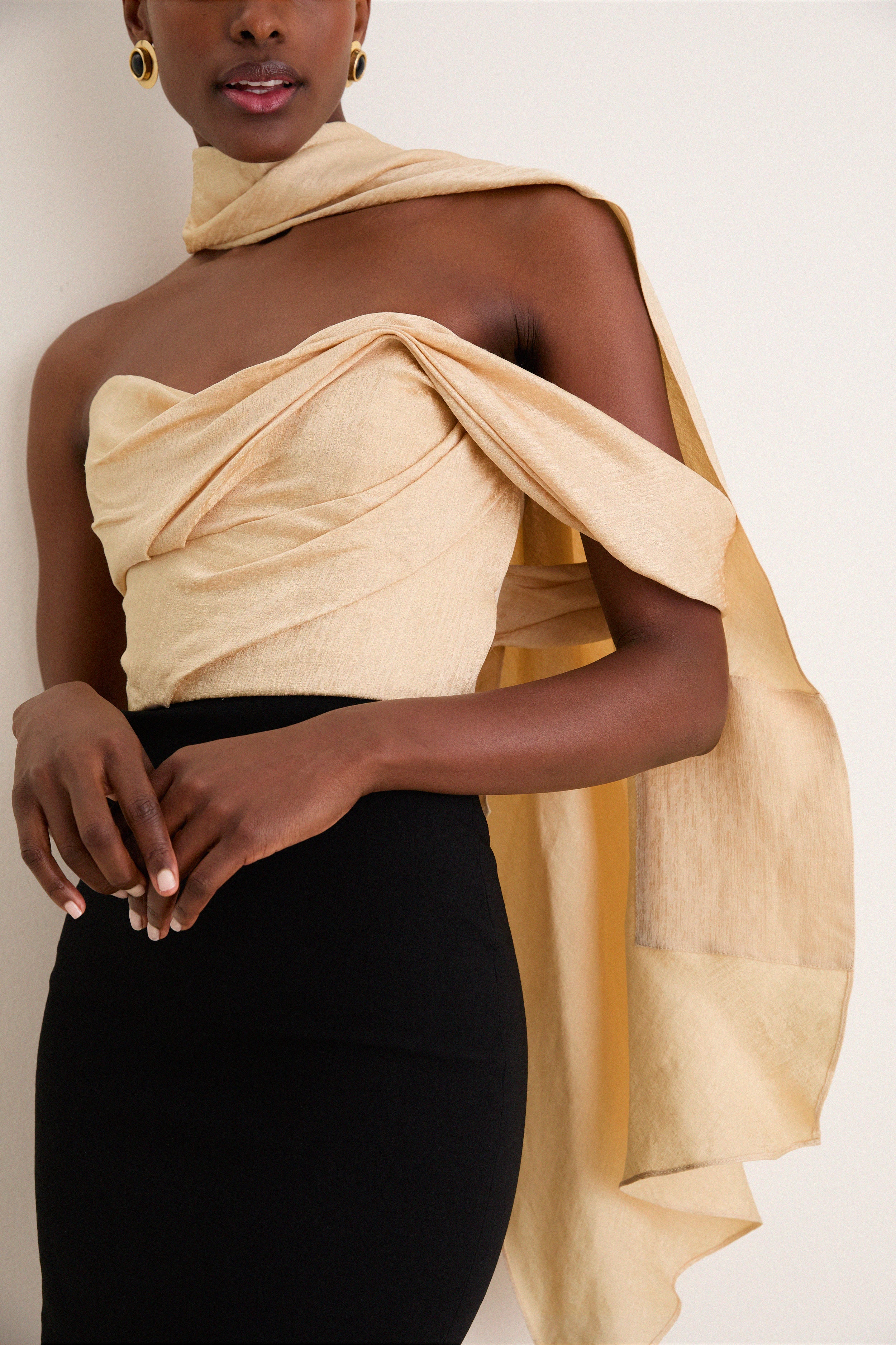 Buttercream Burbling Stream Scarf Dress