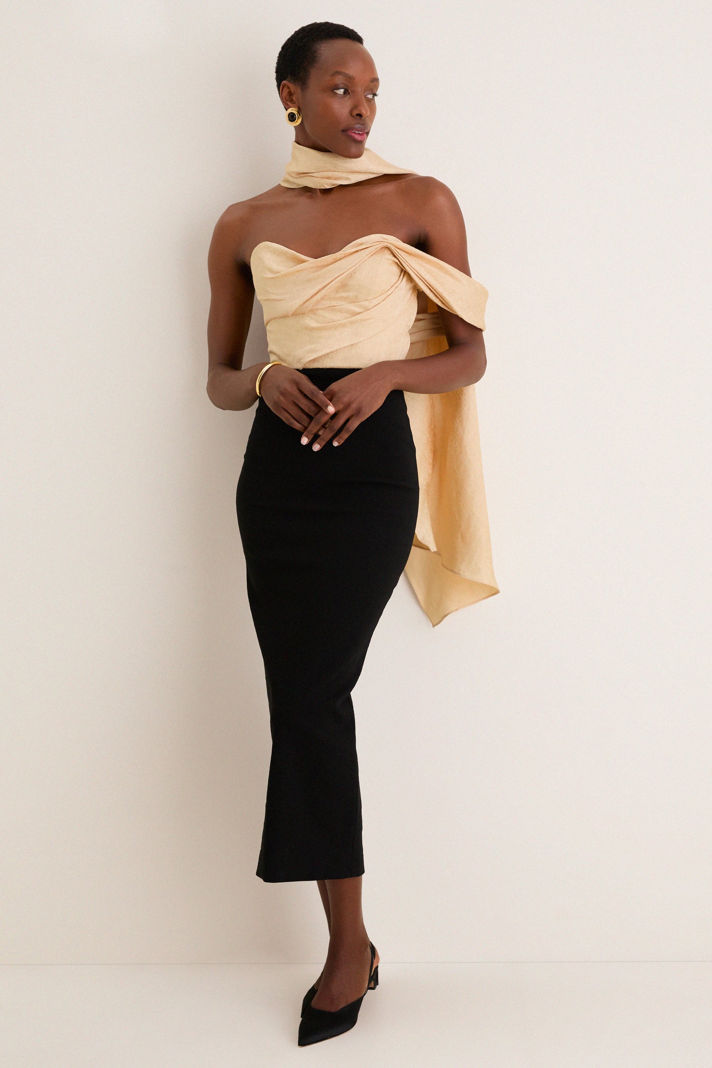 Buttercream Burbling Stream Scarf Dress