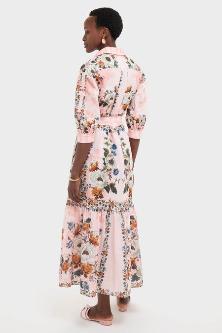 Magical Blossom Pink Bianca Linen Maxi Dress