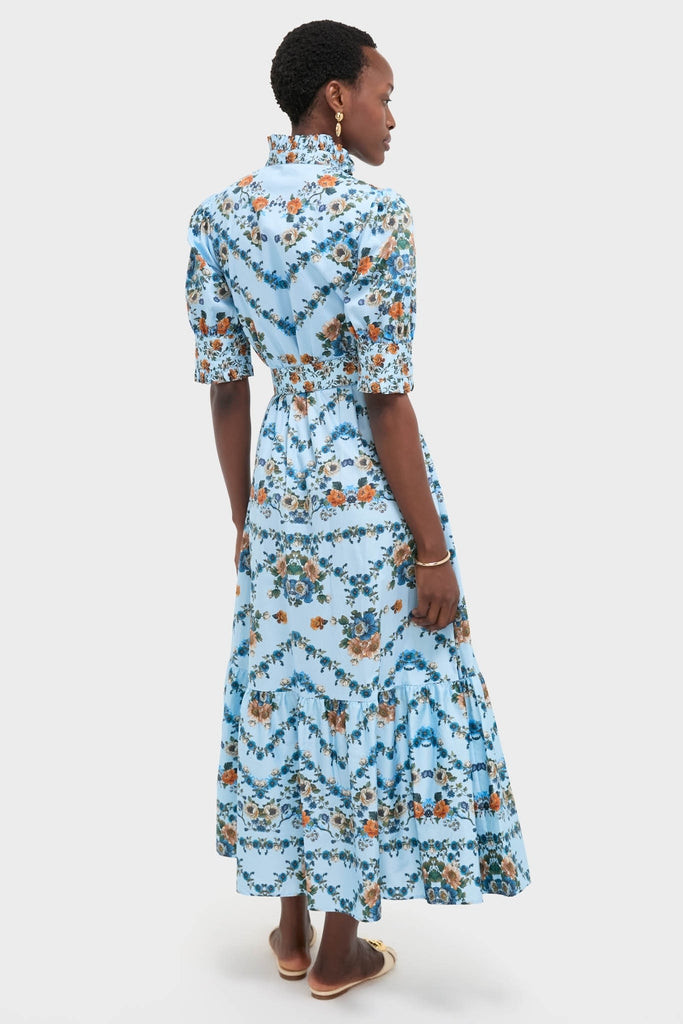 Magical Blossom Blue Marni Cotton Midi Dress