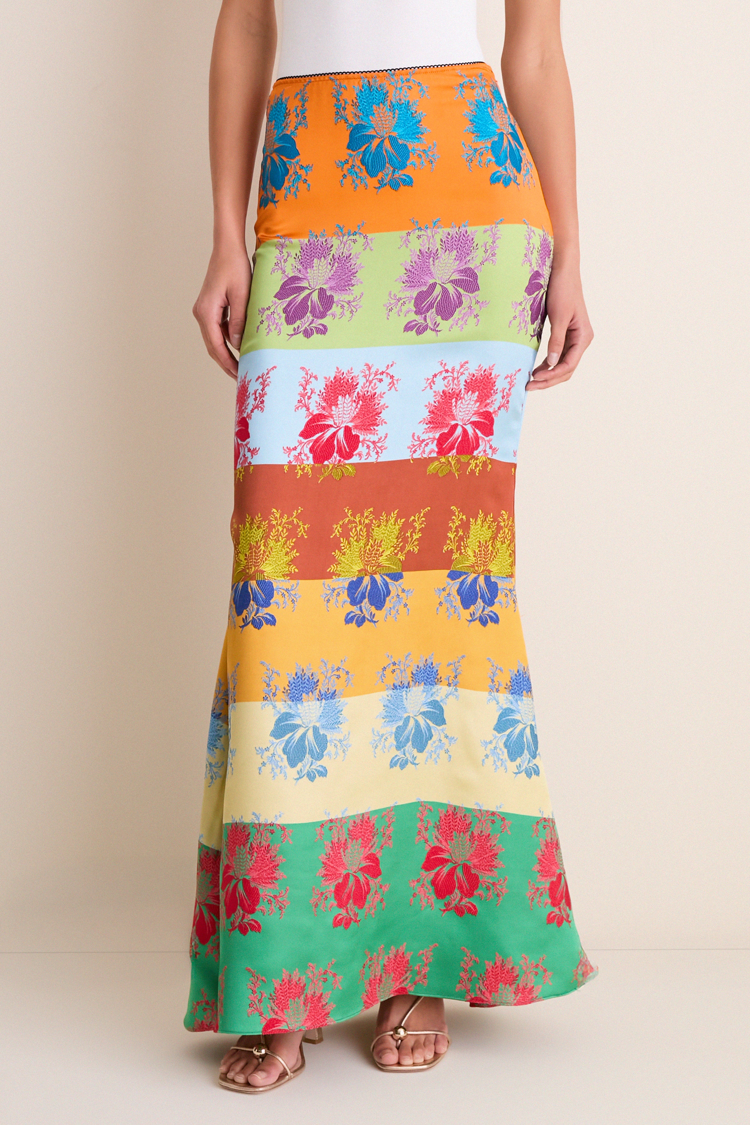 Rainbow Slippery When Wet Maxi Skirt
