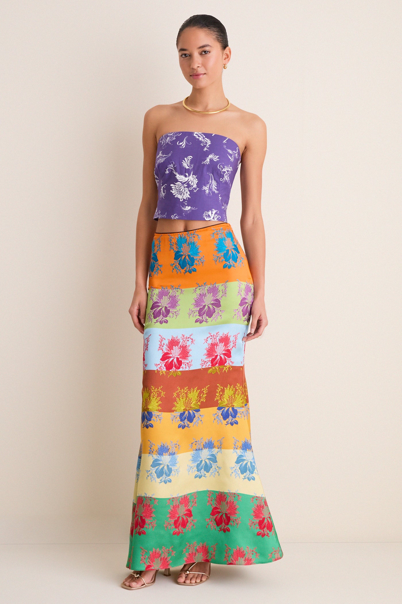 Rainbow Slippery When Wet Maxi Skirt