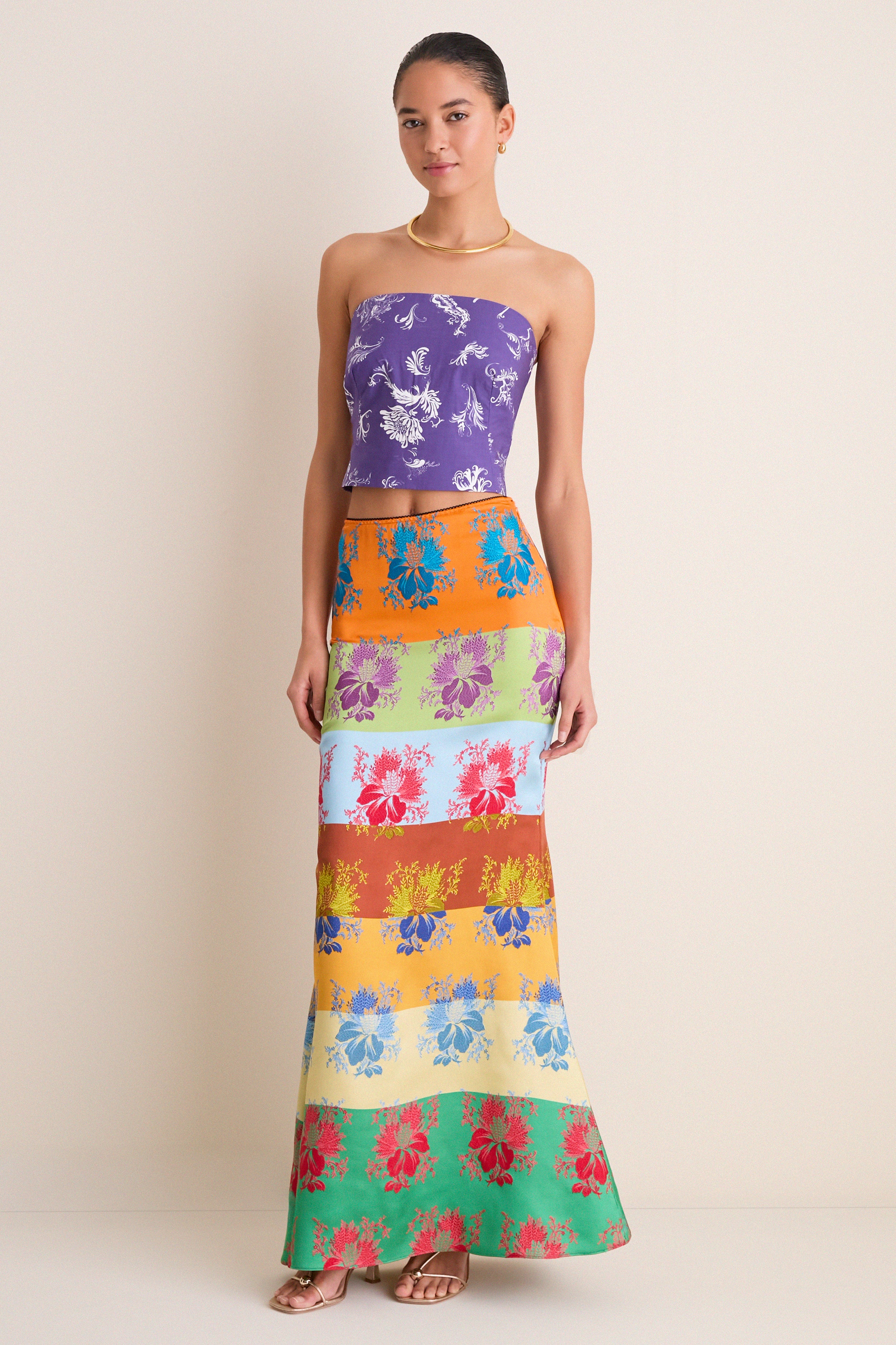 Rainbow Slippery When Wet Maxi Skirt