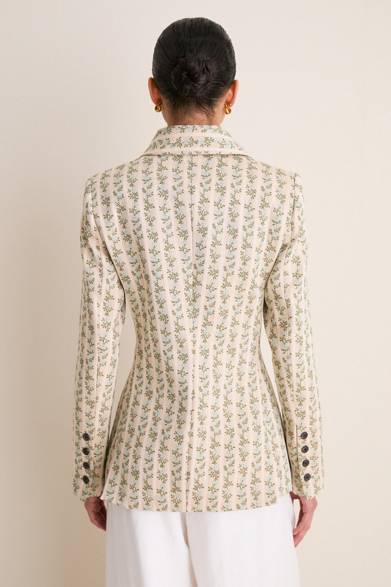 Cream Row Row Row Your Buttons Blazer