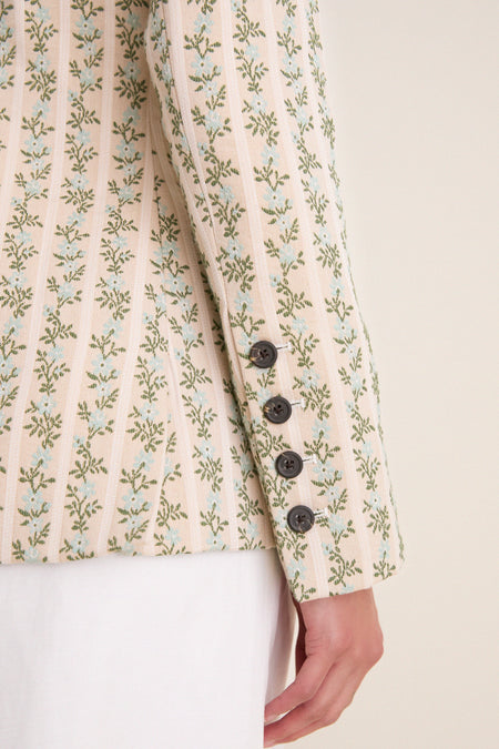 Cream Row Row Row Your Buttons Blazer