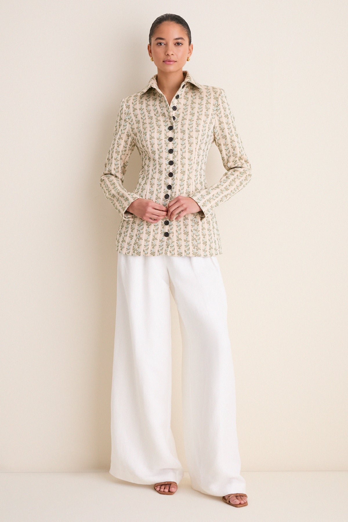 Cream Row Row Row Your Buttons Blazer