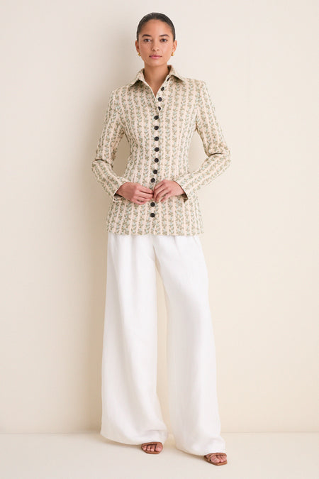 Cream Row Row Row Your Buttons Blazer