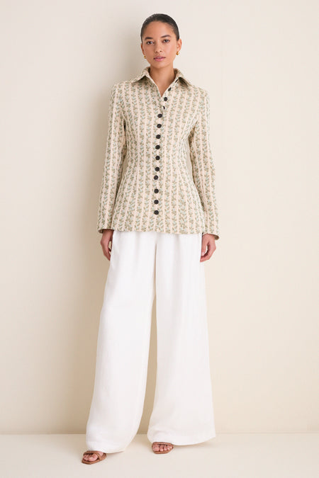 Cream Row Row Row Your Buttons Blazer