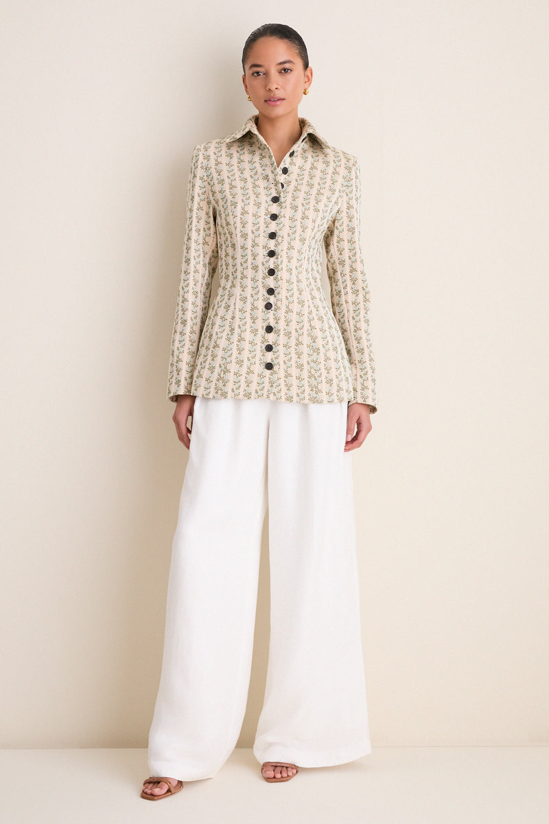 Cream Row Row Row Your Buttons Blazer