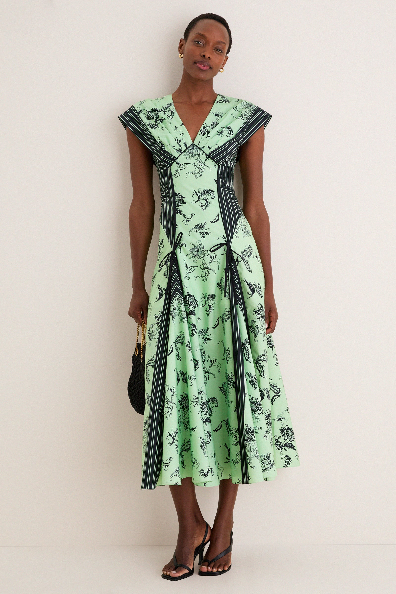 Sage Push Me to the Edge Midi Dress