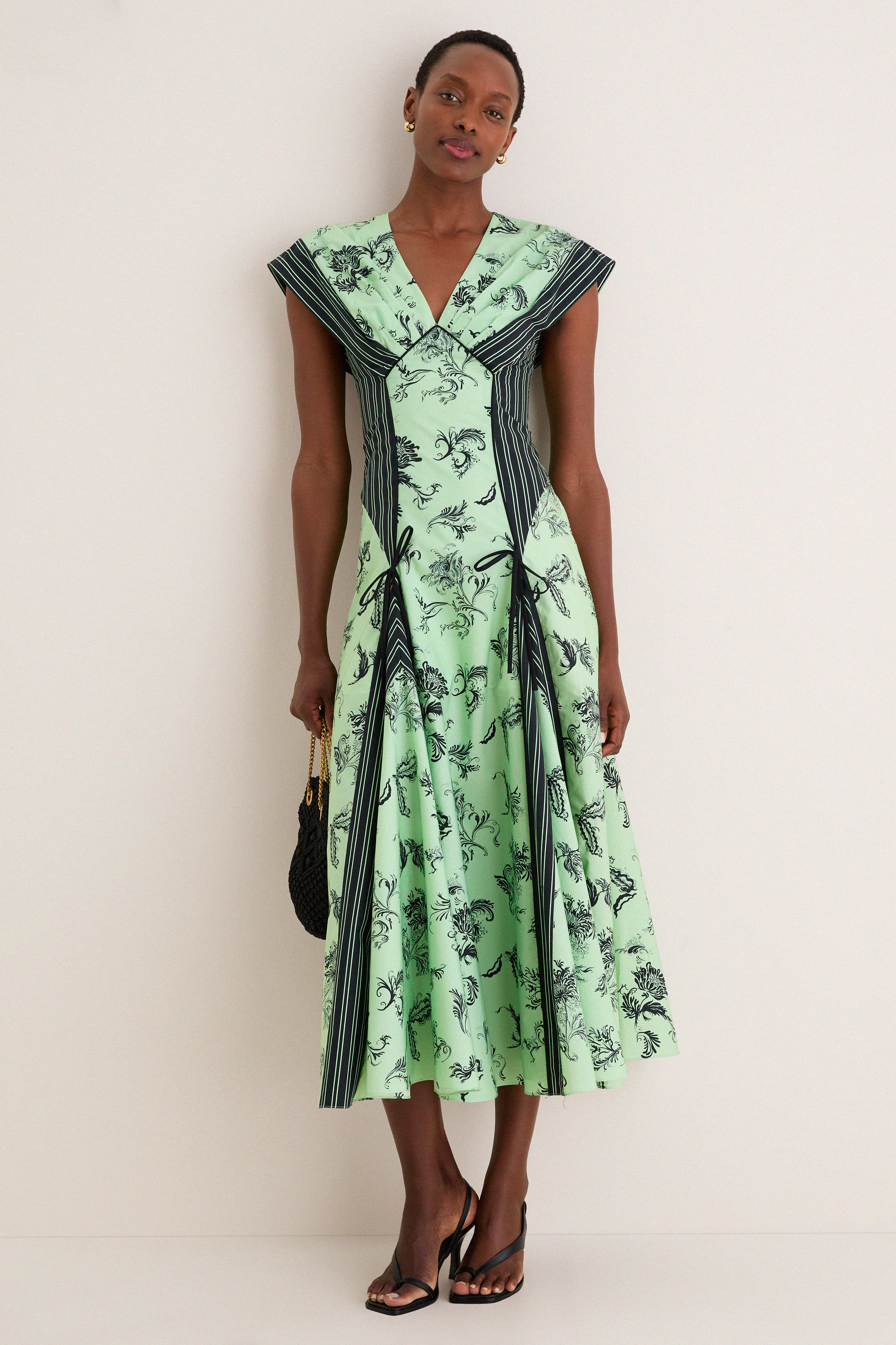 Sage Push Me to the Edge Midi Dress