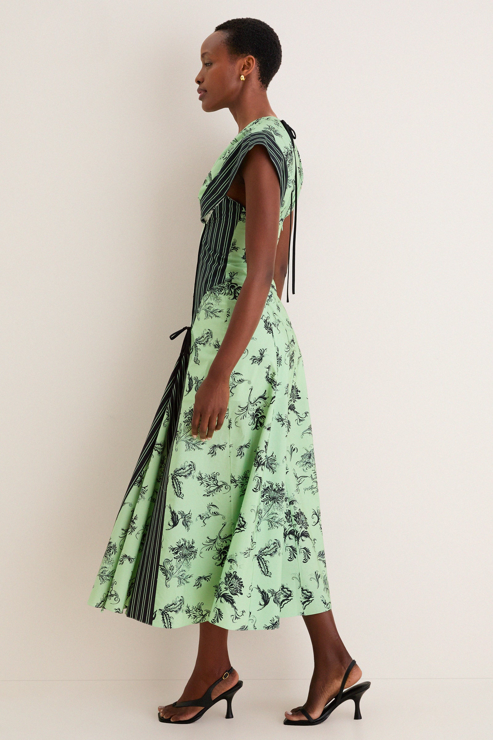 Sage Push Me to the Edge Midi Dress