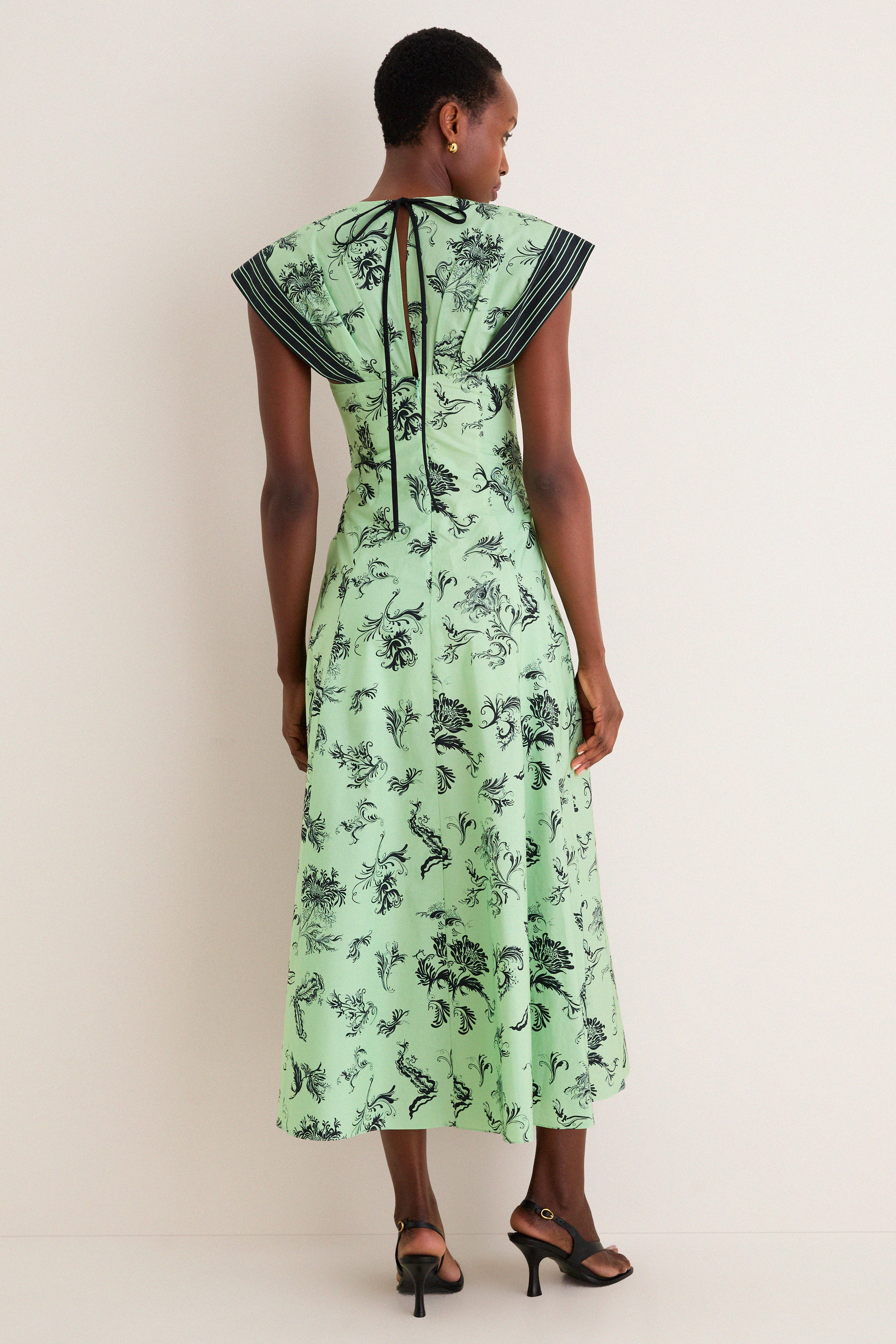 Sage Push Me to the Edge Midi Dress