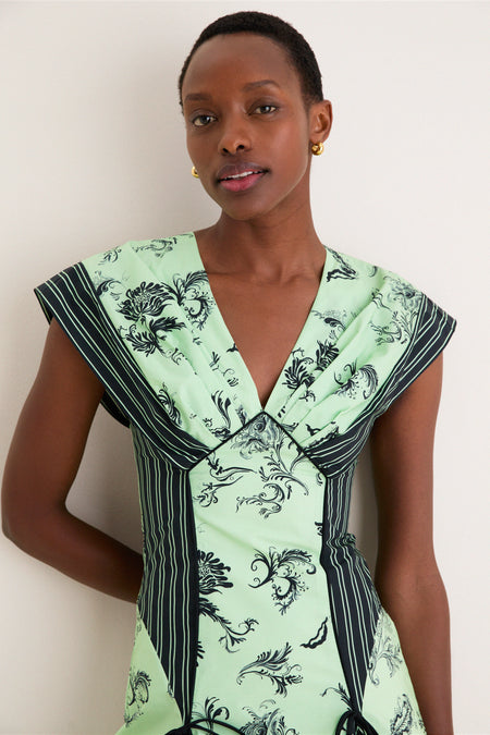 Sage Push Me to the Edge Midi Dress