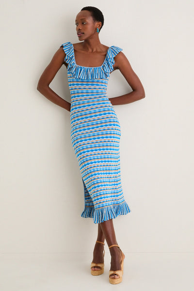 chinese dress ladies Crawford Knit Dress-Blue L