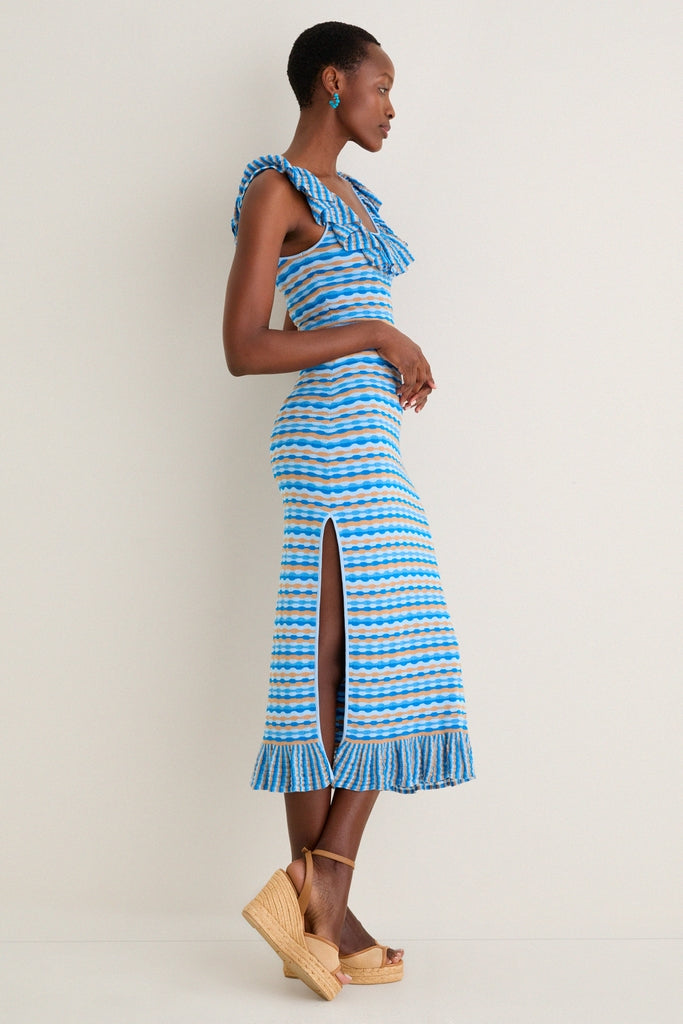 Ice Blue Viola Knit Maxi Dress