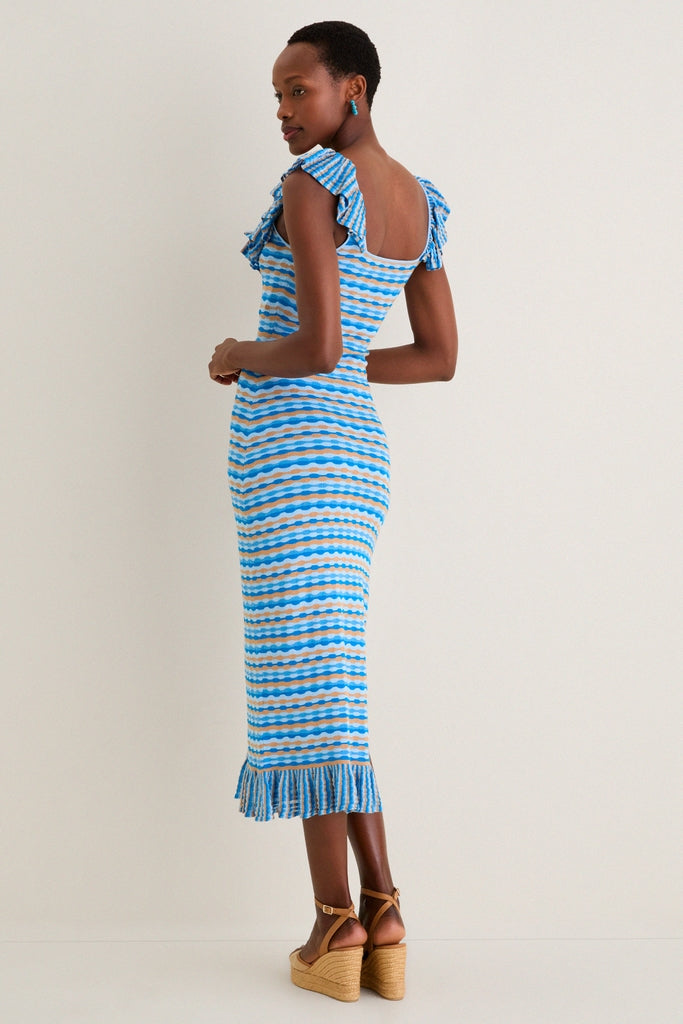 Ice Blue Viola Knit Maxi Dress | Kivari