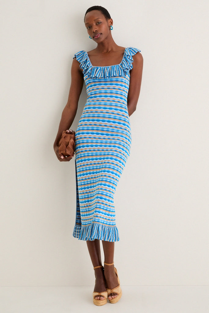 Ice Blue Viola Knit Maxi Dress | Kivari Ice Blue Viola Knit Maxi Dress | Kivari