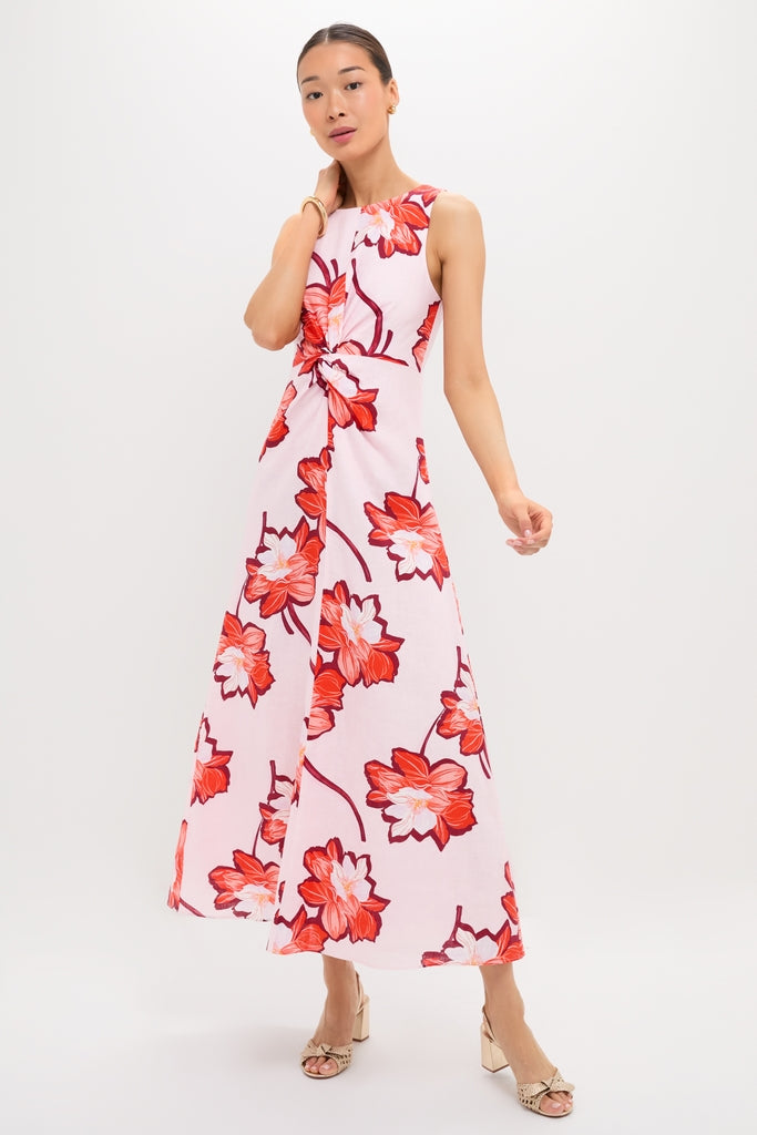 Lani Maxi Dress: A classic, high-end sleeveless dress with an effortless A-line silhouette, vibrant floral print, and flattering twist detail, perfect for fun outings.