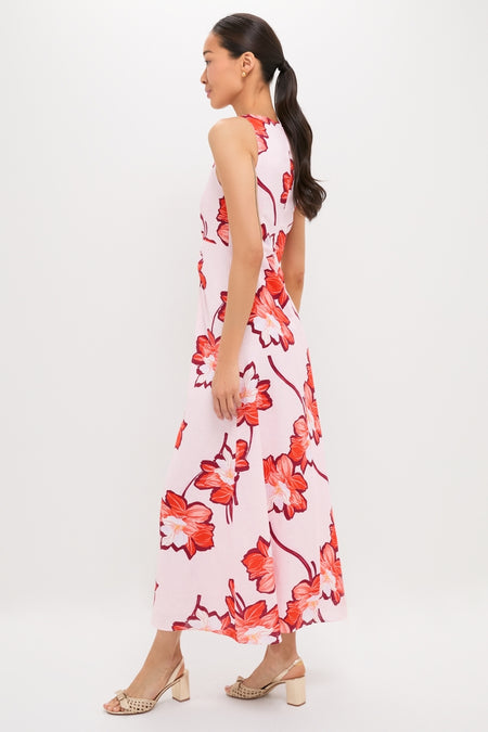 Lani Maxi Dress: A classic, effortless sleeveless dress with vibrant floral prints and a twist detail, perfect for a fun, high-end outing.