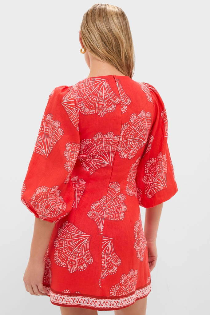 Indira Coral Tie Front Mini Dress