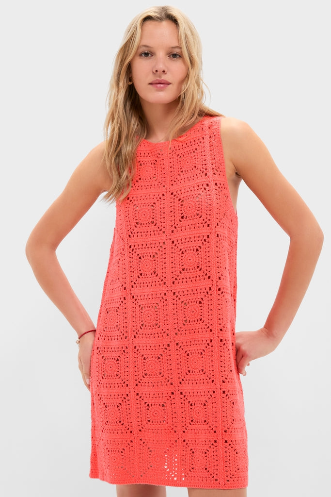 kivari leighton mini dress Coral Brenna Crochet Mini Dress