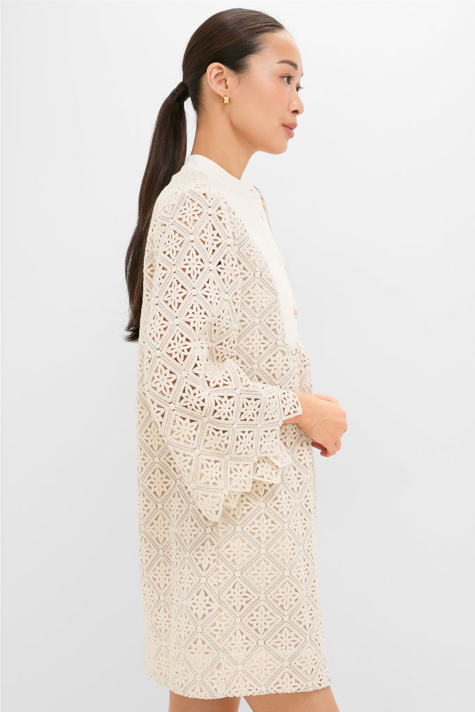 Tan Diamond Lace Mini Calliope Dress