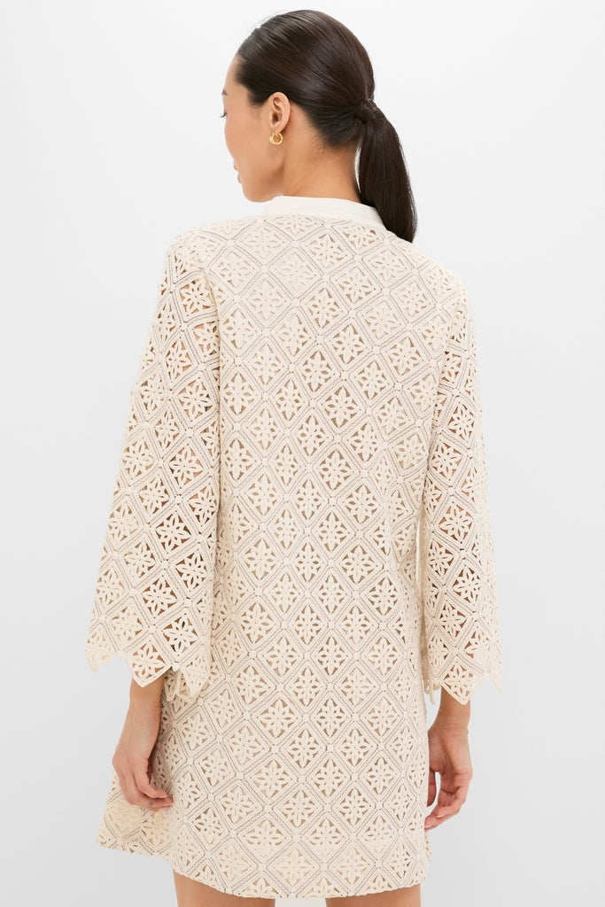Tan Diamond Lace Mini Calliope Dress