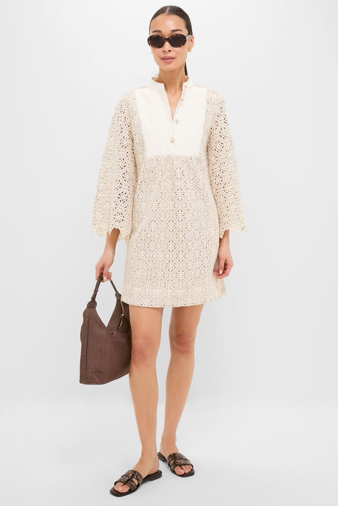 Tan Diamond Lace Mini Calliope Dress Tuckernuck Tan Crochet / XS Tan Diamond Lace Mini Calliope Dress Tuckernuck Tan Crochet / XS
