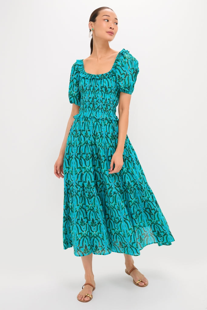 Green Soraya Percy Midi Dress | Ro's Garden Green Soraya Percy Midi Dress | Ro's Garden
